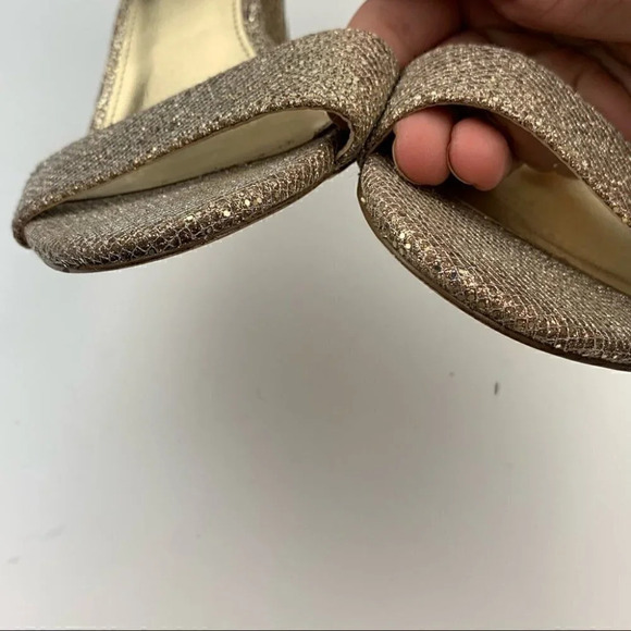 Michael Michael Kors heels size 7.5 38 gold snakeskin print glitter stilettos - Picture 8 of 12